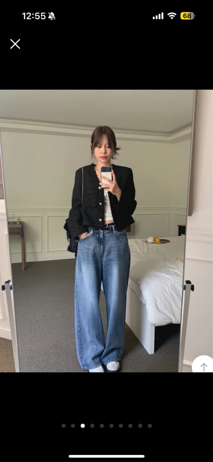 디플리 네즈 트위드 노카라 트위드 자켓 상품이미지3