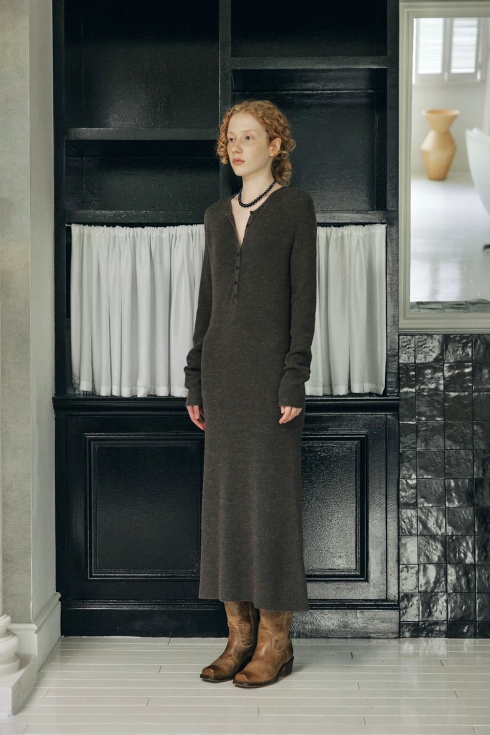 GED 게드 ALPACA BUTTON KNIT DRESS 상품이미지2