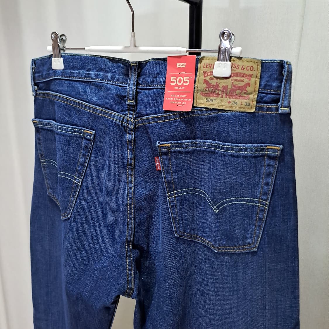 (새제품 택포) 리바이스 505 레귤러핏 데님팬츠 34X32 B747 상품이미지5