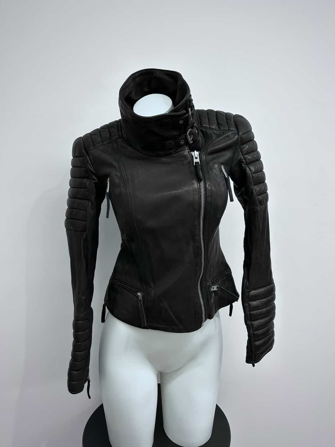 올세인츠 리얼레더 하이넥 자켓 상품이미지1