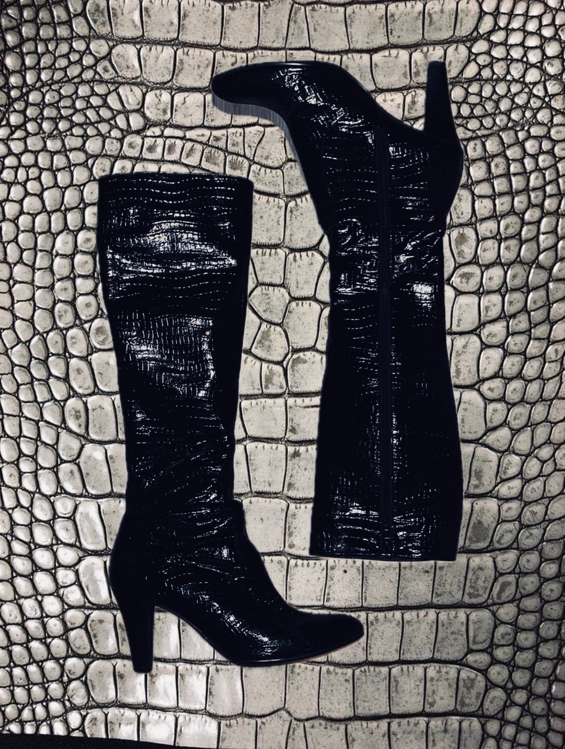 키사 크로코 이펙트 롱부츠 상품이미지1