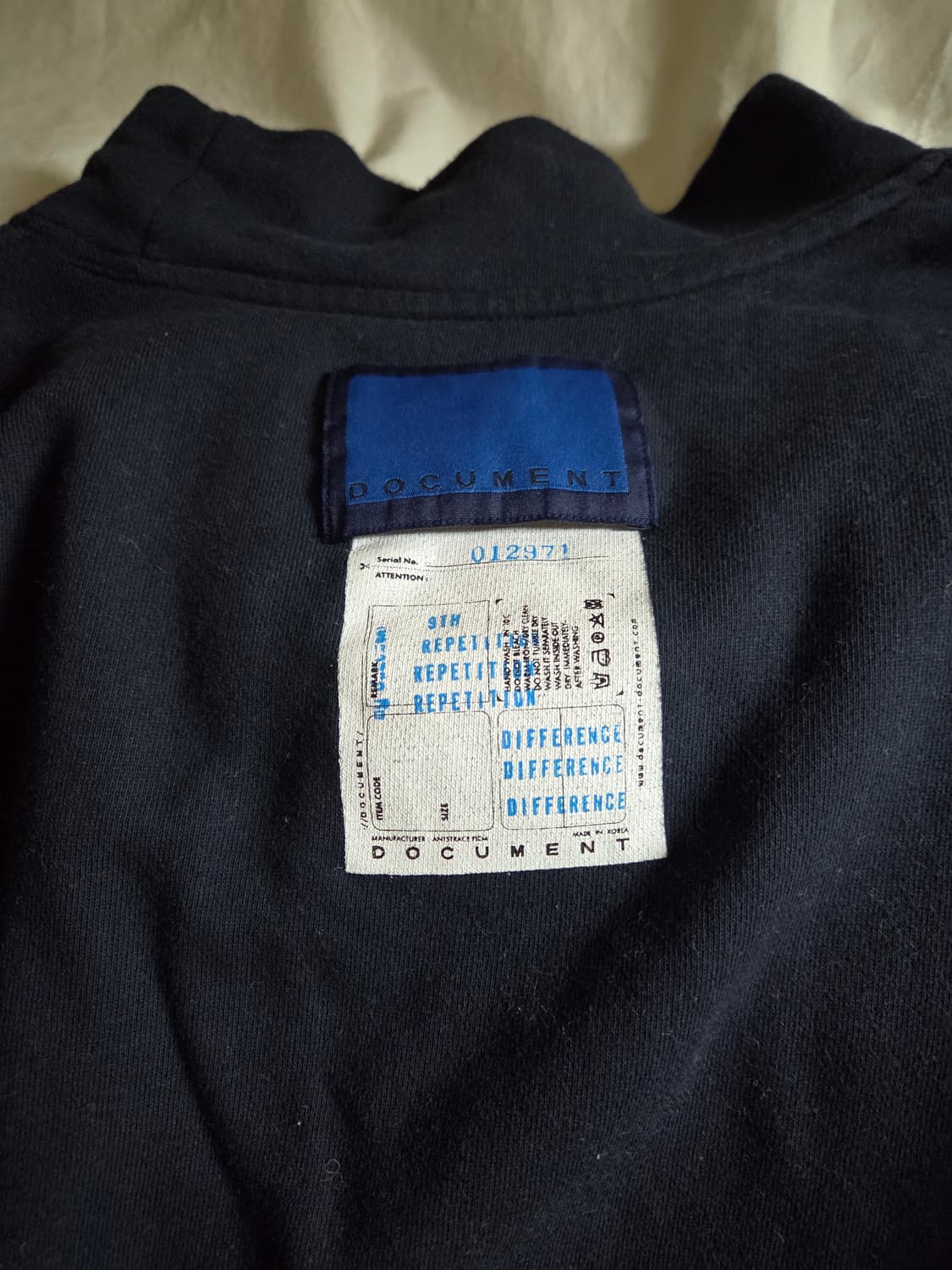 도큐먼트 네이비 하이넥 맨투맨 스웻셔츠 L(100~105) 상품이미지3