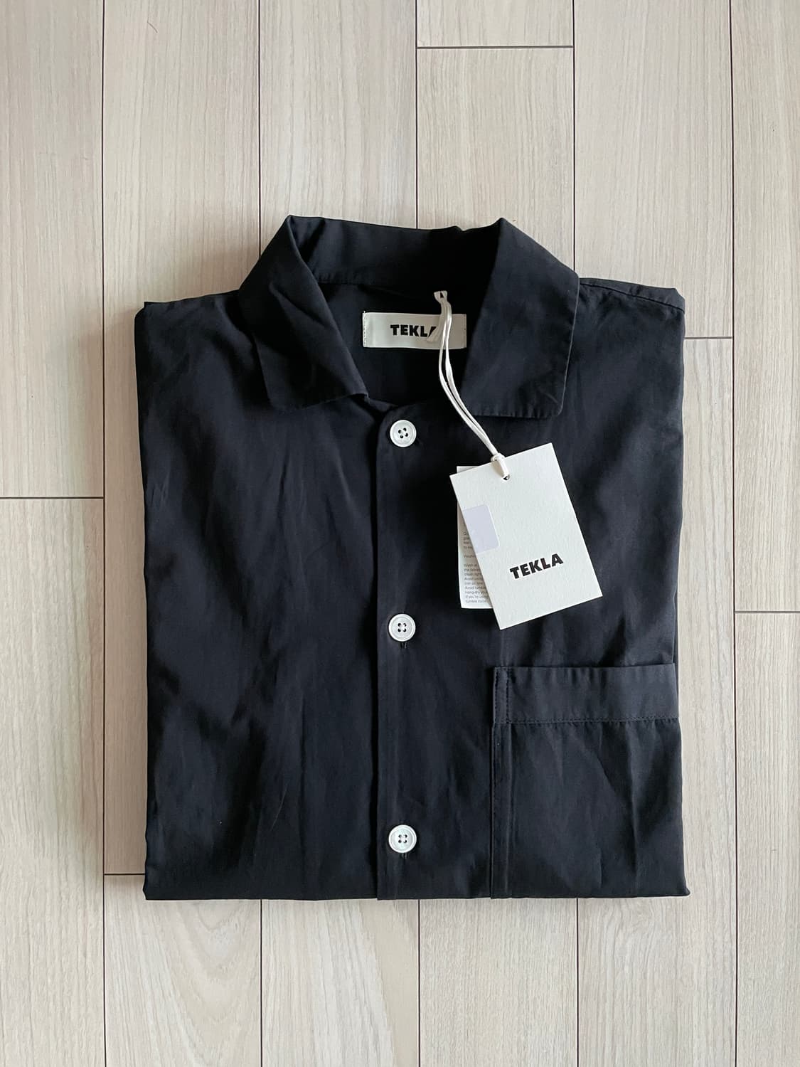 Tekla 블랙 긴팔 파자마 셔츠 S 상품이미지1