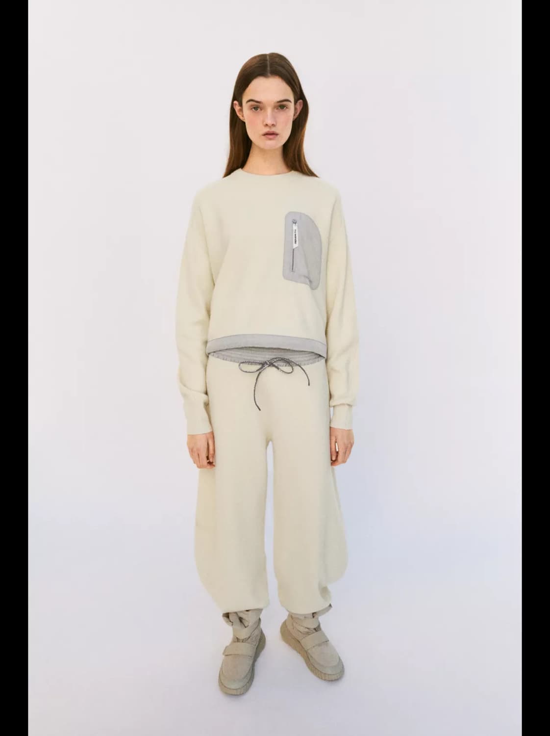 [M] 자라x앤드 원더 니트 울 블렌드 스웨트셔츠 에크루 상품이미지1