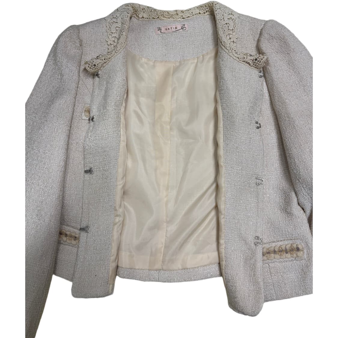 빈티지 아이보리 레이스 카라 자켓 상품이미지2