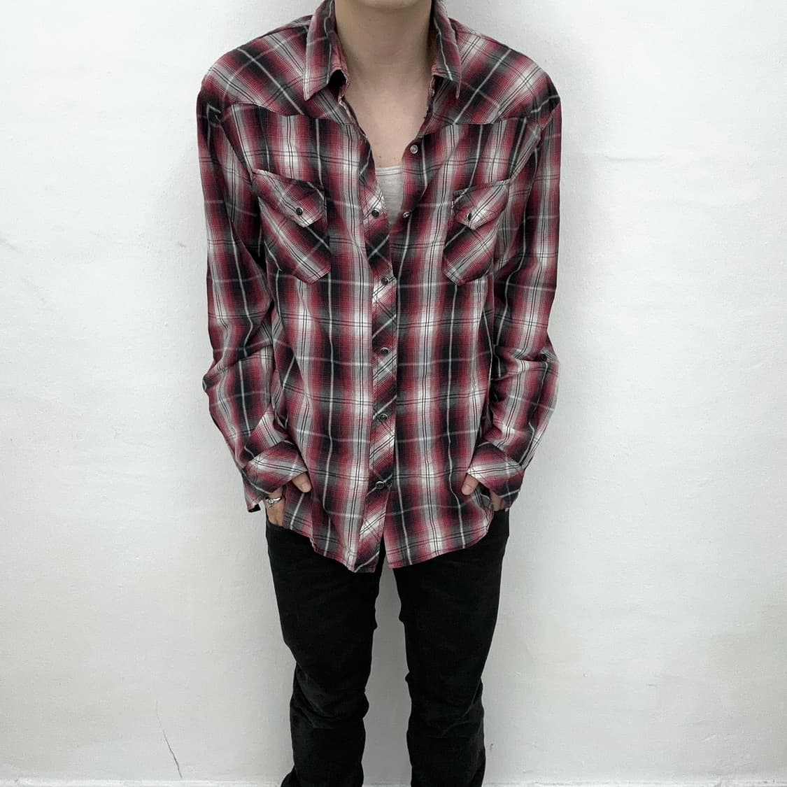 Red tartan pattern shirts 상품이미지2