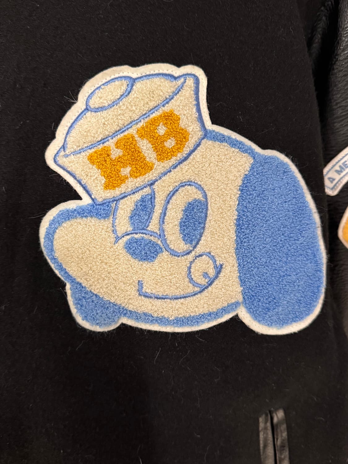 Honest College by 스튜디오 세븐 레더 바시티자켓  상품이미지5