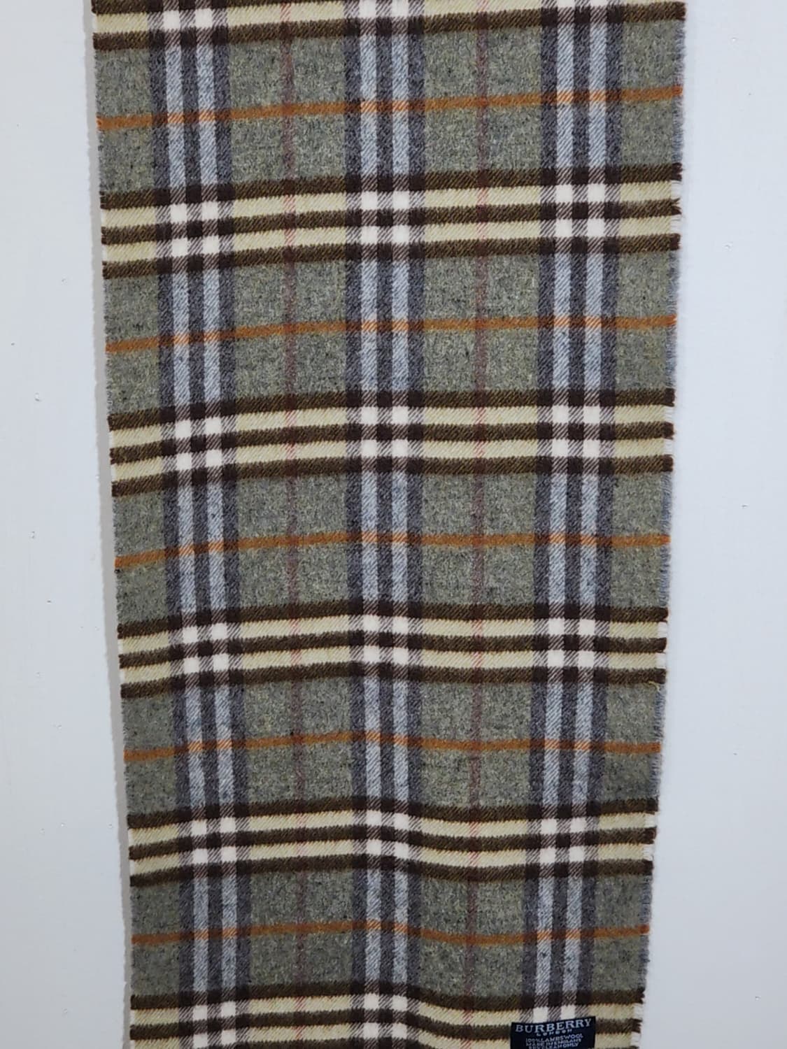 (정품) 버버리 목도리 체크 머플러 카키 램스울 영국판  상품이미지3