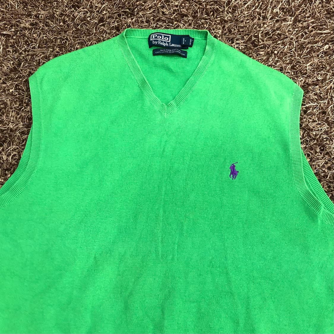 폴로 랄프로렌 피마 코튼 그린 니트 베스트 조끼 상품이미지2