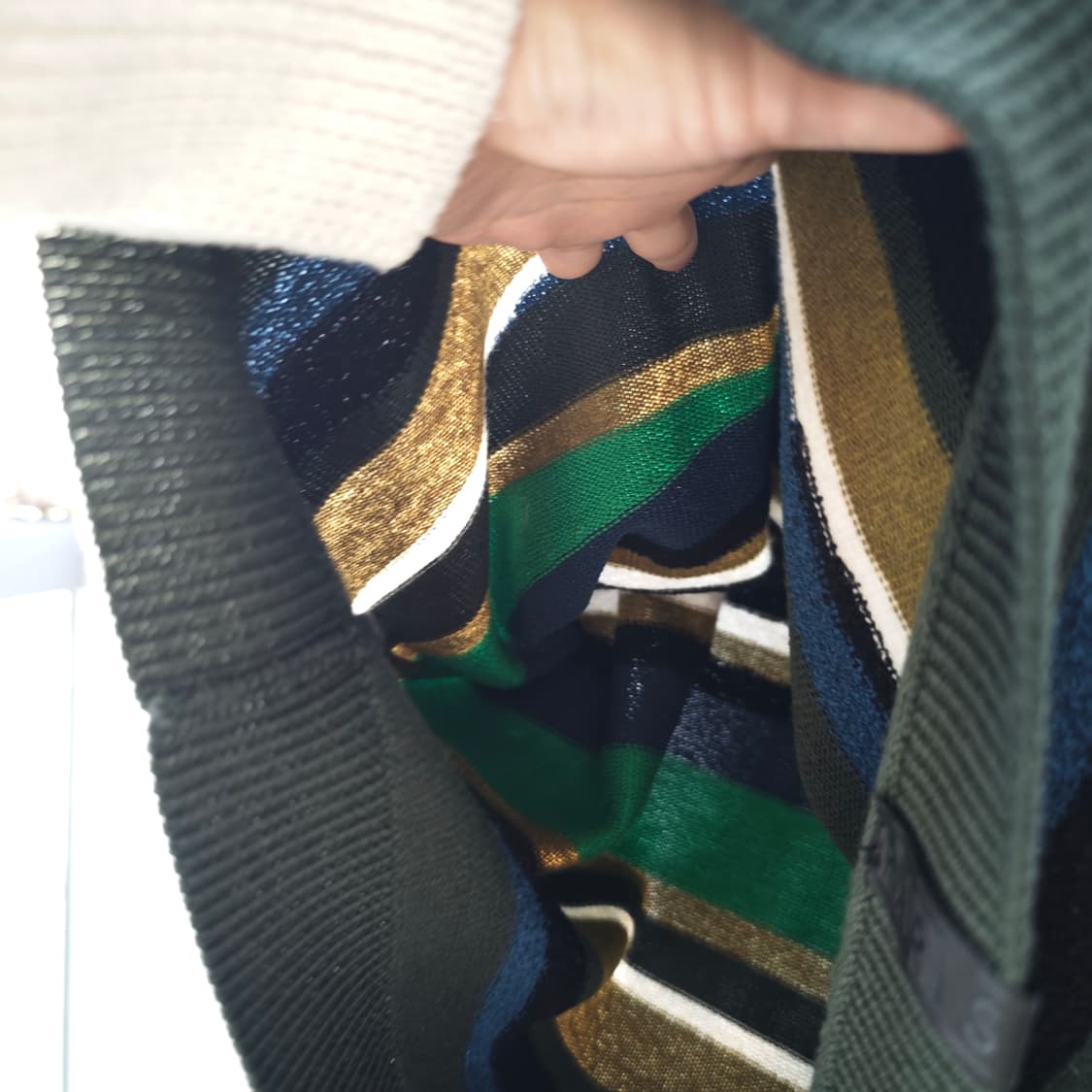 겐조 스트라이프 풀오버 니트 그린 블루 XL 상품이미지7