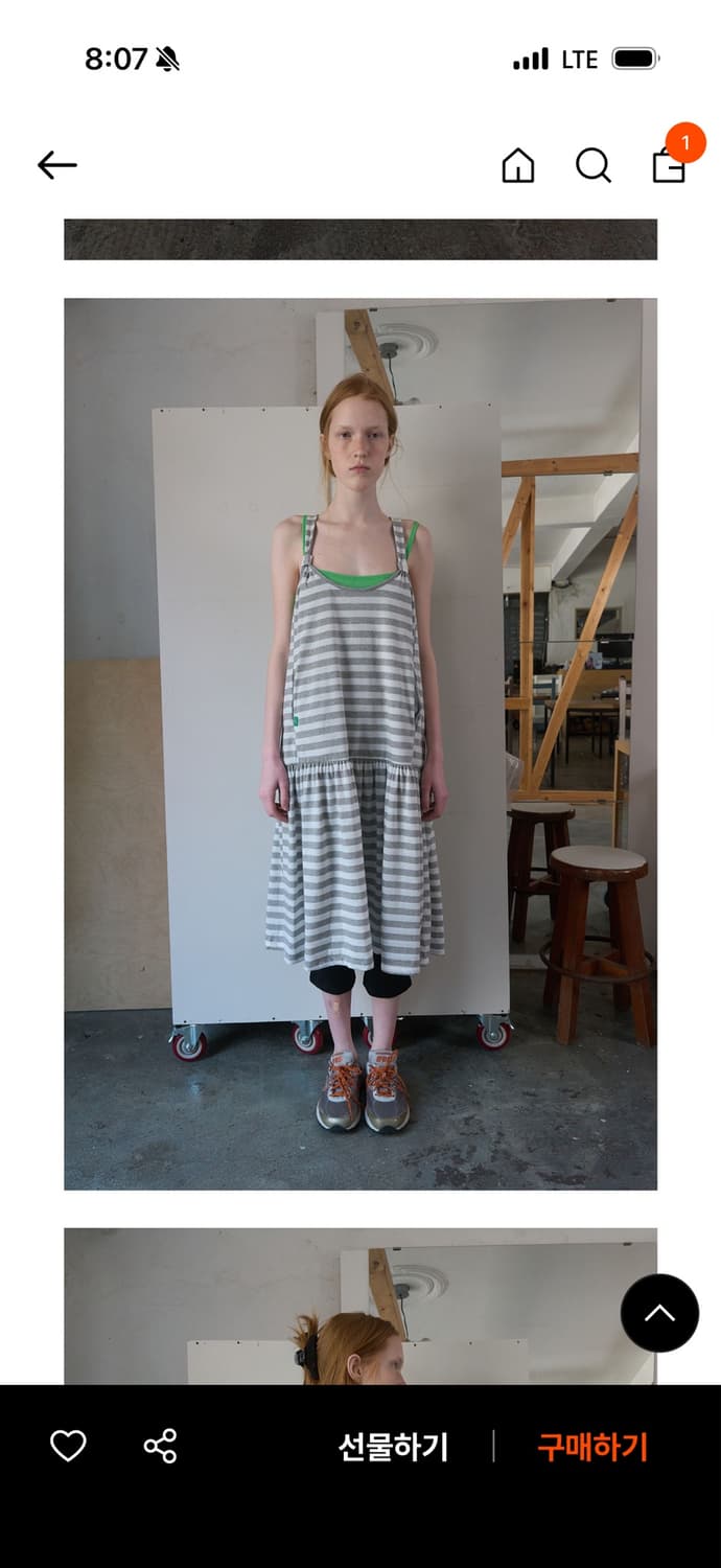 노컨텐츠 384. strap stripe dress 상품이미지1