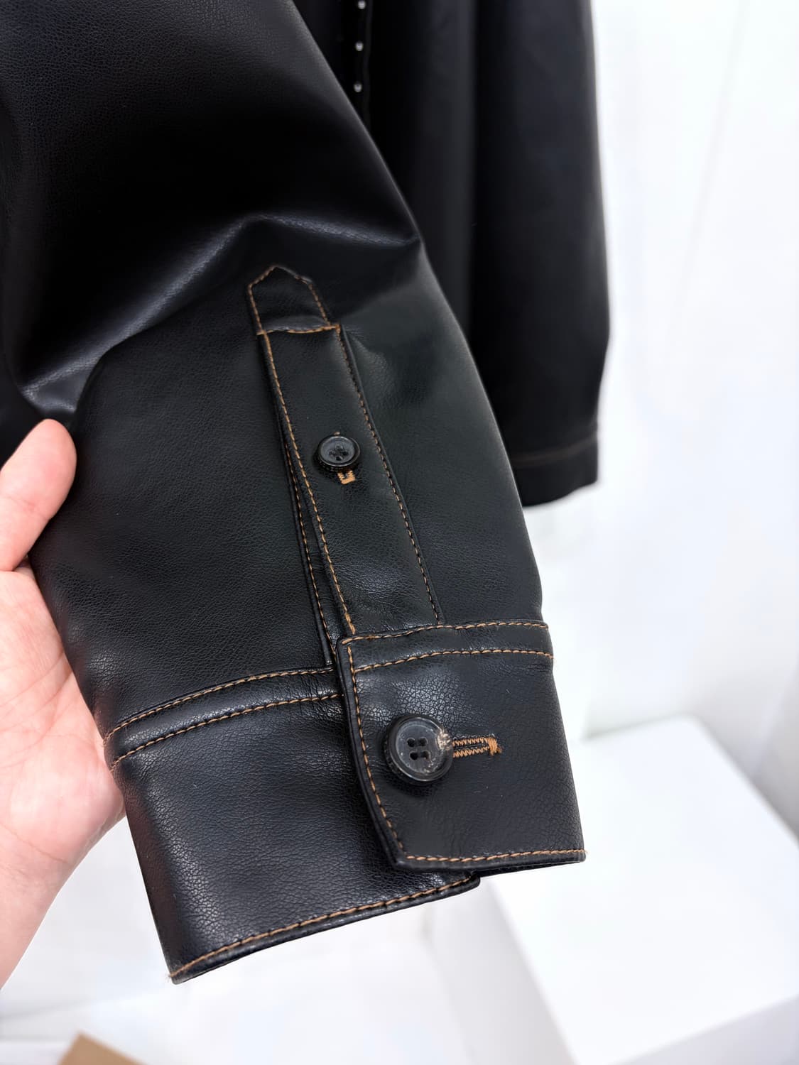 와이프로젝트 훅앤아이 레더셔츠 M 상품이미지7