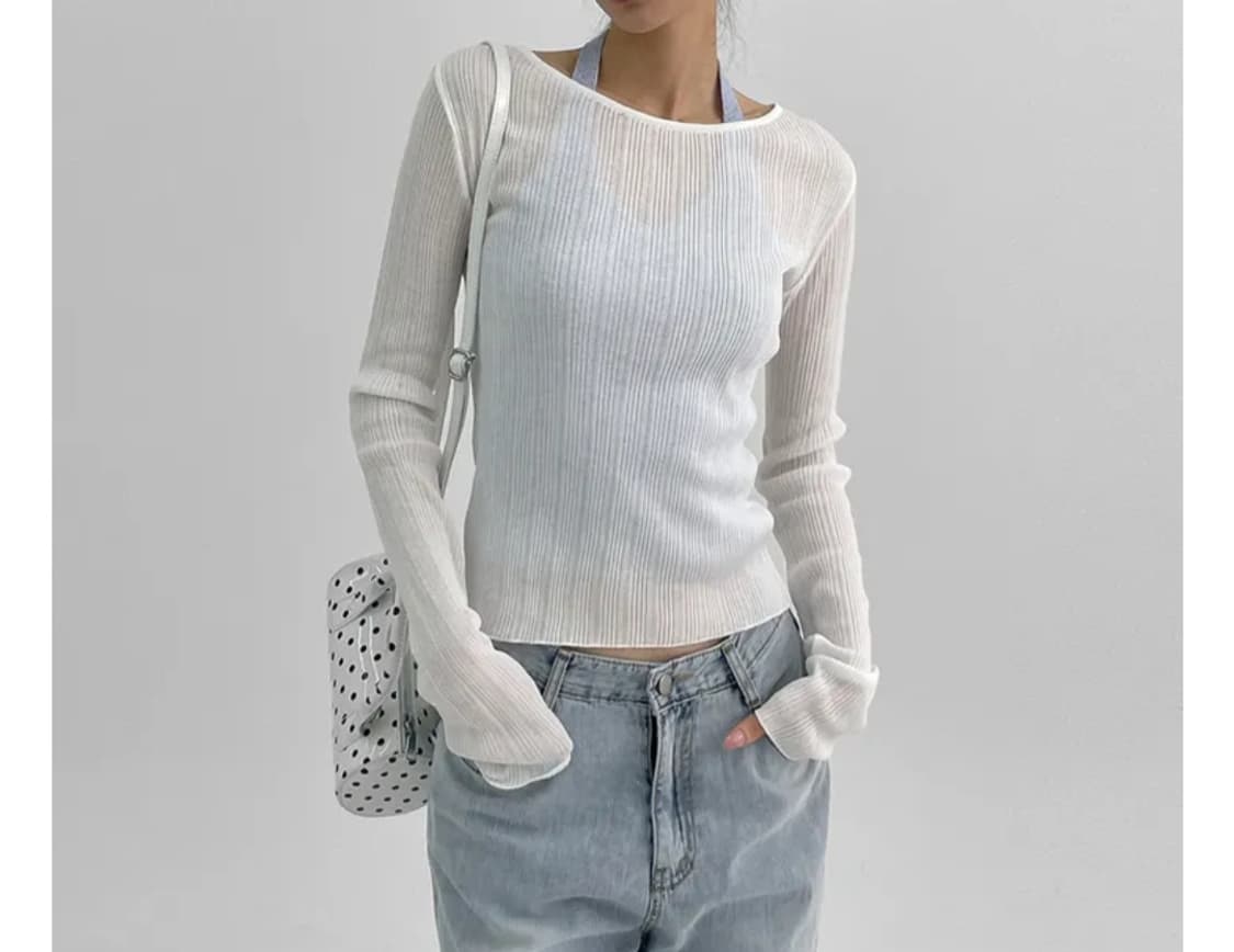 블랙업 골지 니트 검정 상품이미지4