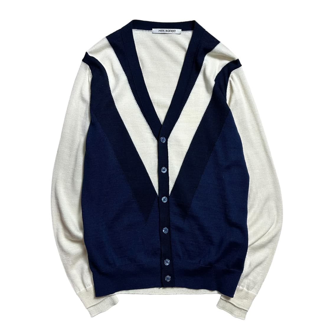 닐바렛 네이비 화이트 가디건 상품이미지2