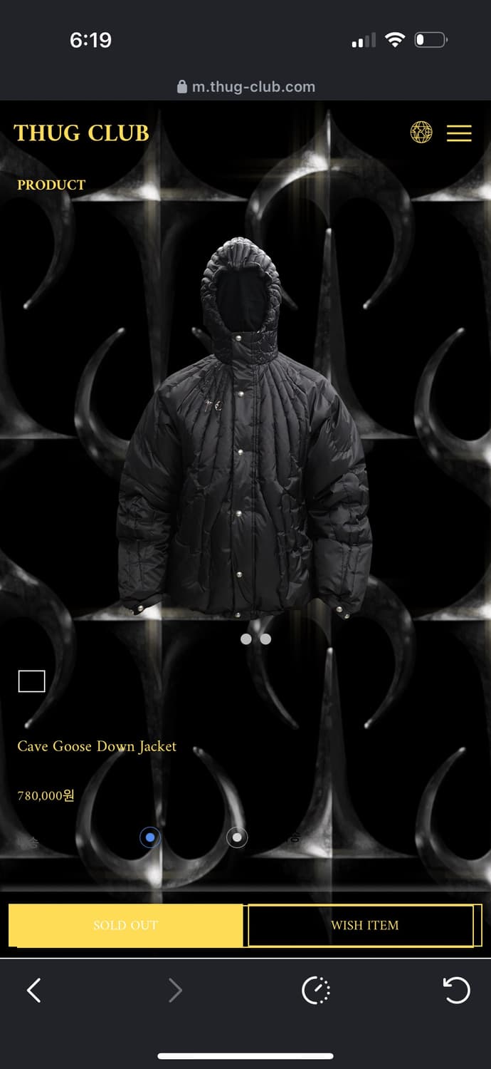 떠그클럽 케이브 구스다운 자켓 블랙 2사이즈 상품이미지1