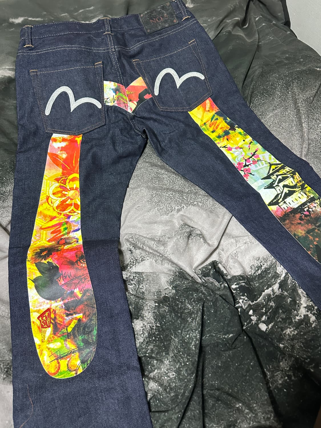 에비수 NO5 백로고 데님 팬츠 상품이미지6