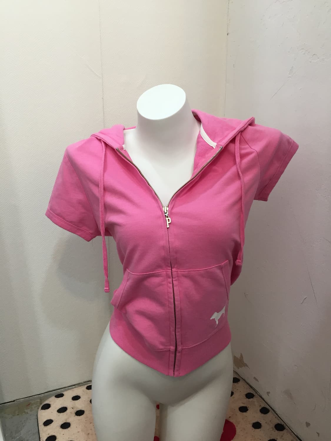 PINK 핑크 반팔 후드집업 상품이미지2