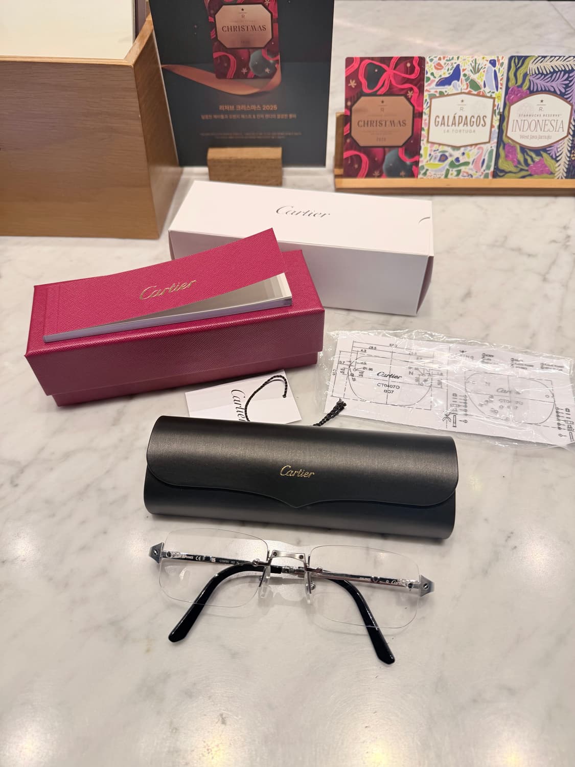 (새상품급) 까르띠에 CT04070 실버 산토스 안경 상품이미지4