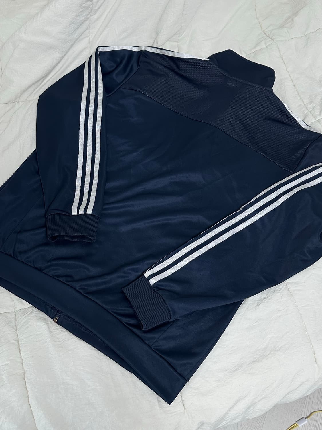 아디다스 스포츠 삼선 네이비 실버 져지 트랙탑 라지 상품이미지2