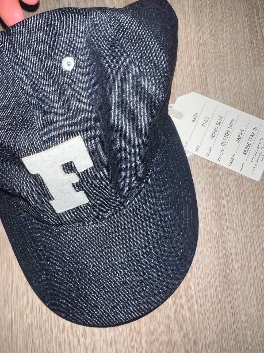 풀카운트 6패널 데님 베이스볼 캡 F 패치 인디고 블루 상품이미지1