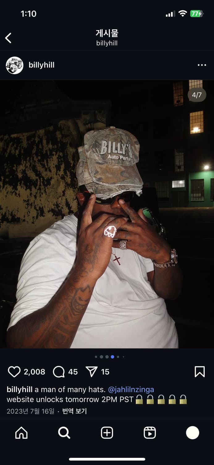 Billy hill camo cap 상품이미지3