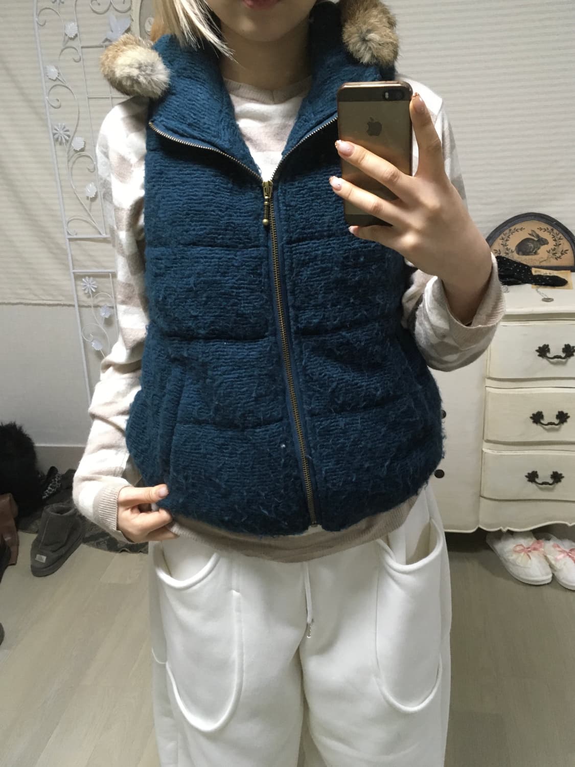 jpn vintage 울프조 후드 베스트 상품이미지3