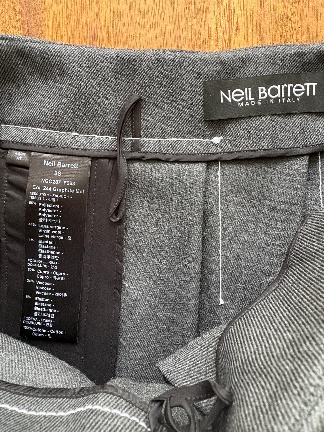 Neil Barrett 닐바렛 그레이 플리츠 스커트 38 상품이미지7