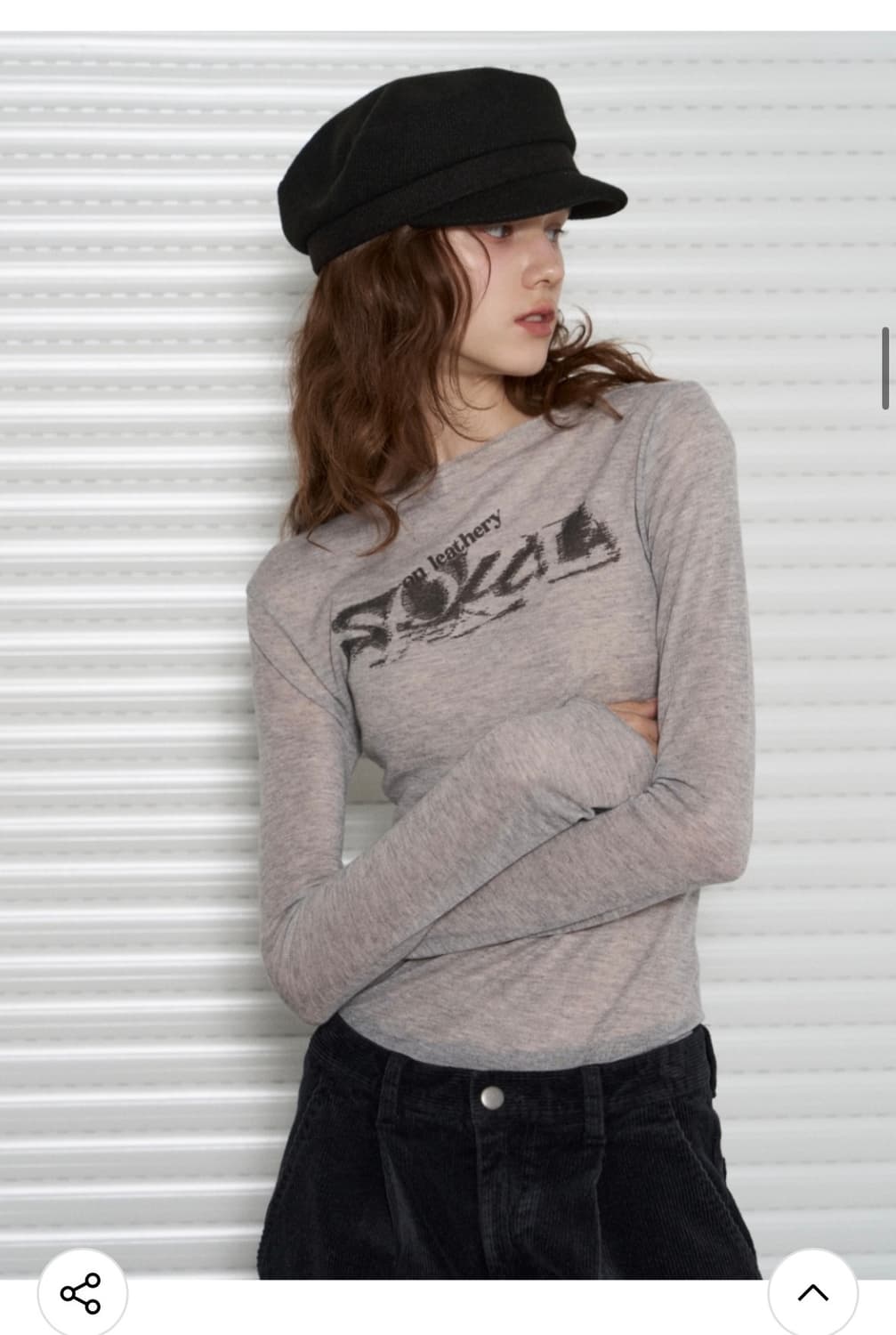 (새상품)(S) 레더리 루즈핏 보트넥 롱슬리브 MELANGE 판매 상품이미지5