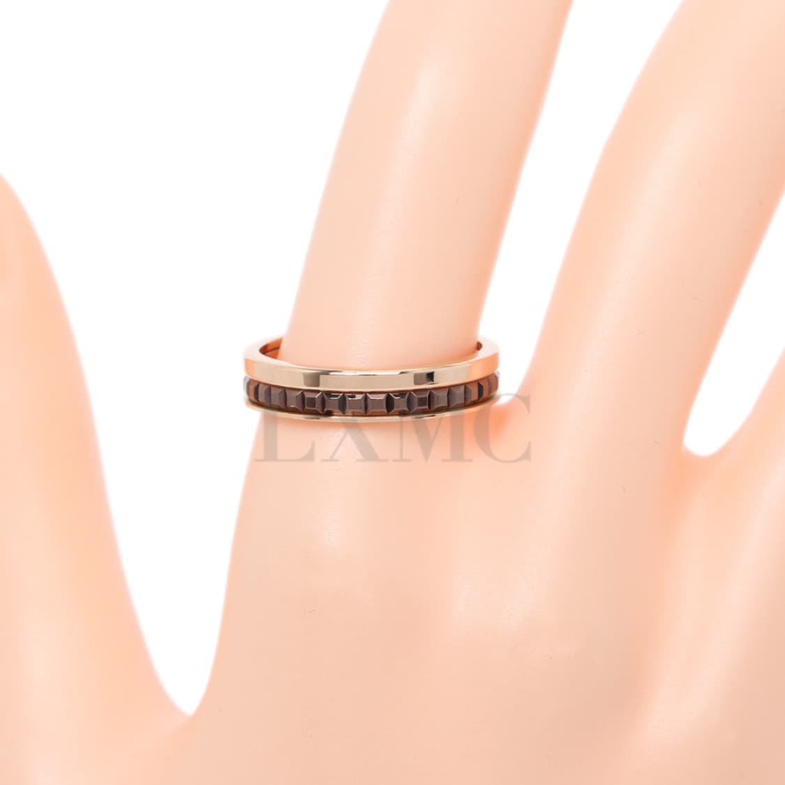 부쉐론 콰트로 반지 웨딩 밴드링 18K 로즈골드 브라운 세라믹 51호 상품이미지6