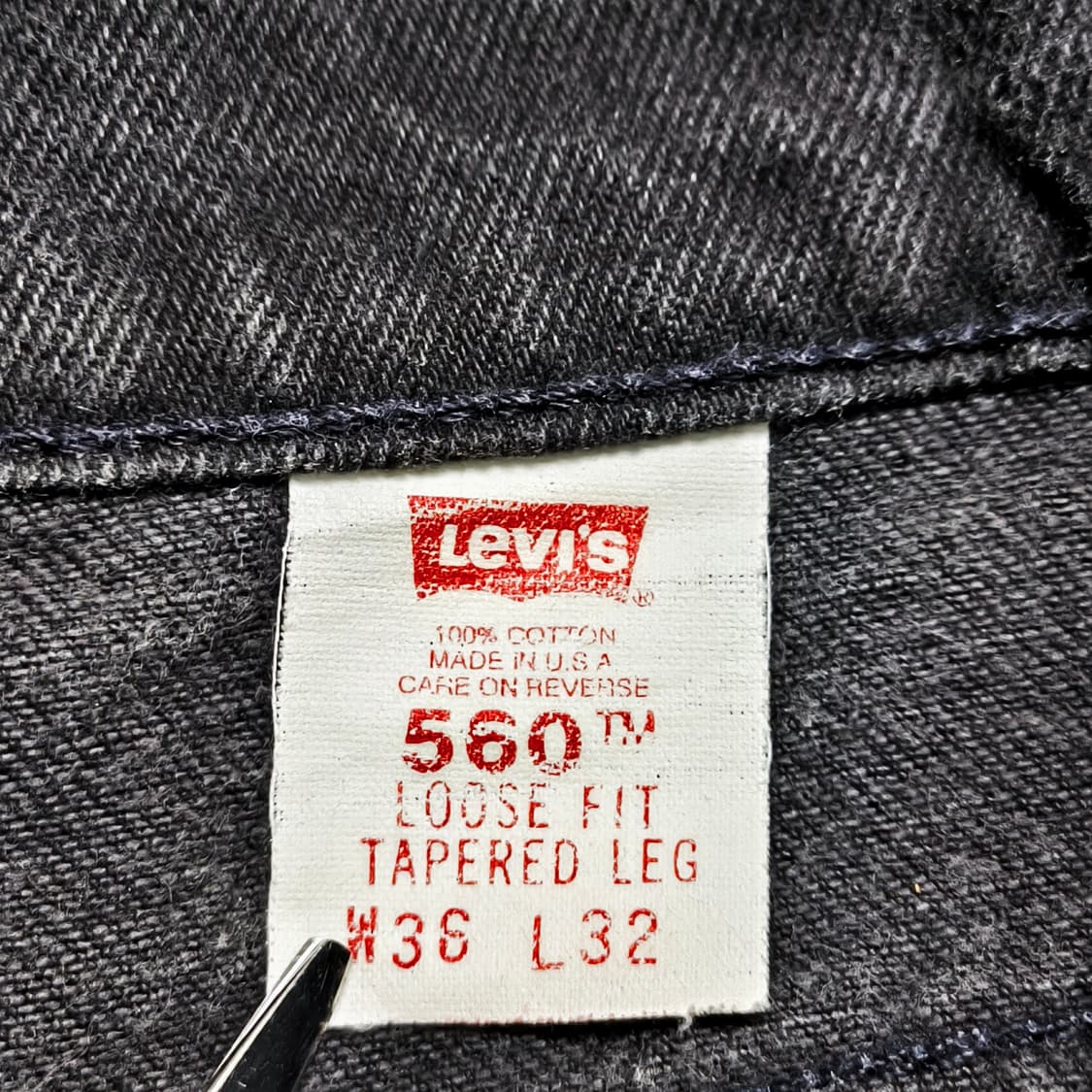 [36, Made in USA] 90s 리바이스 560 블랙진 상품이미지7