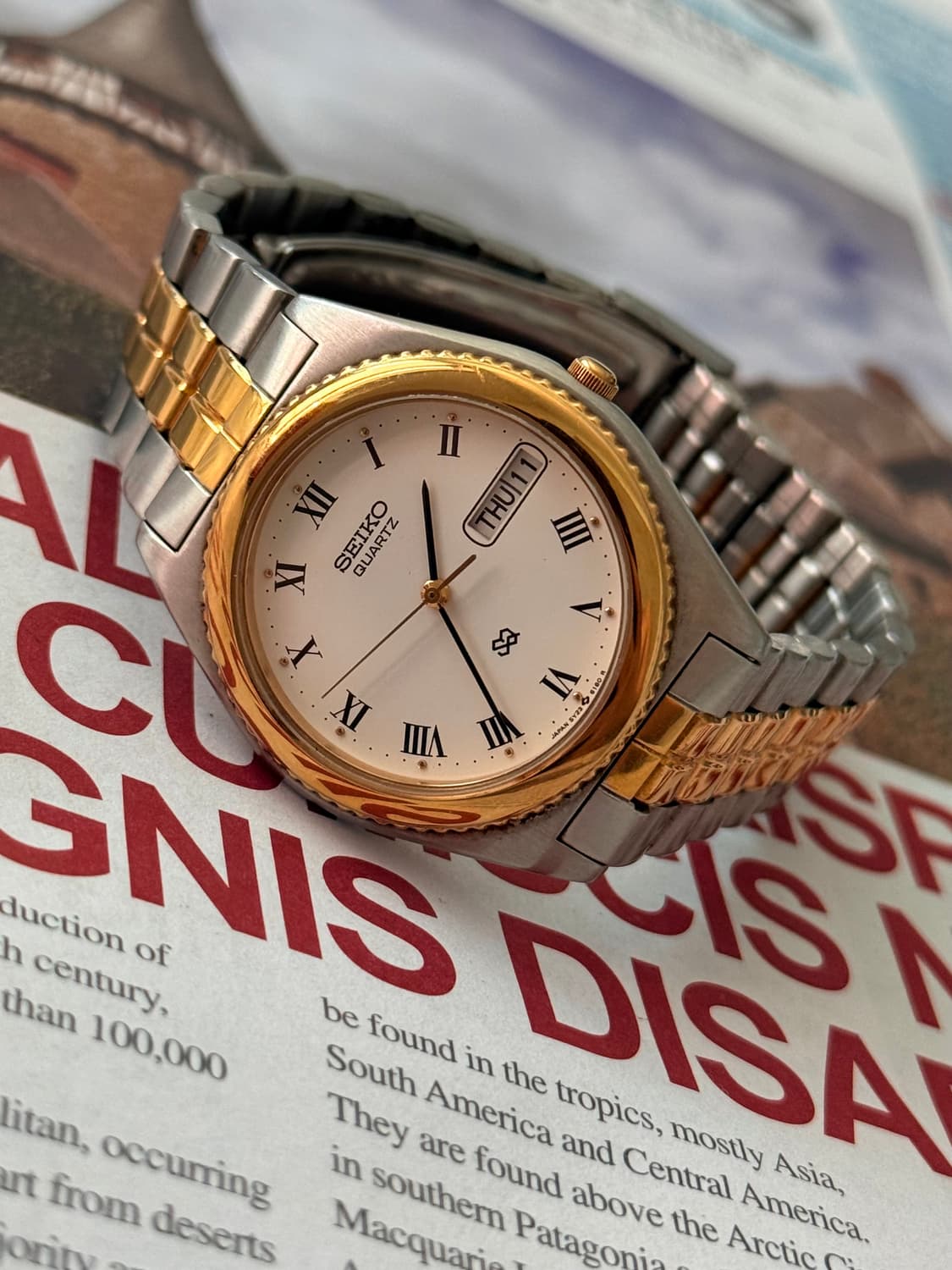Seiko 세이코 쿼츠 콤비 로만 인덱스 데이 데이트 상품이미지3