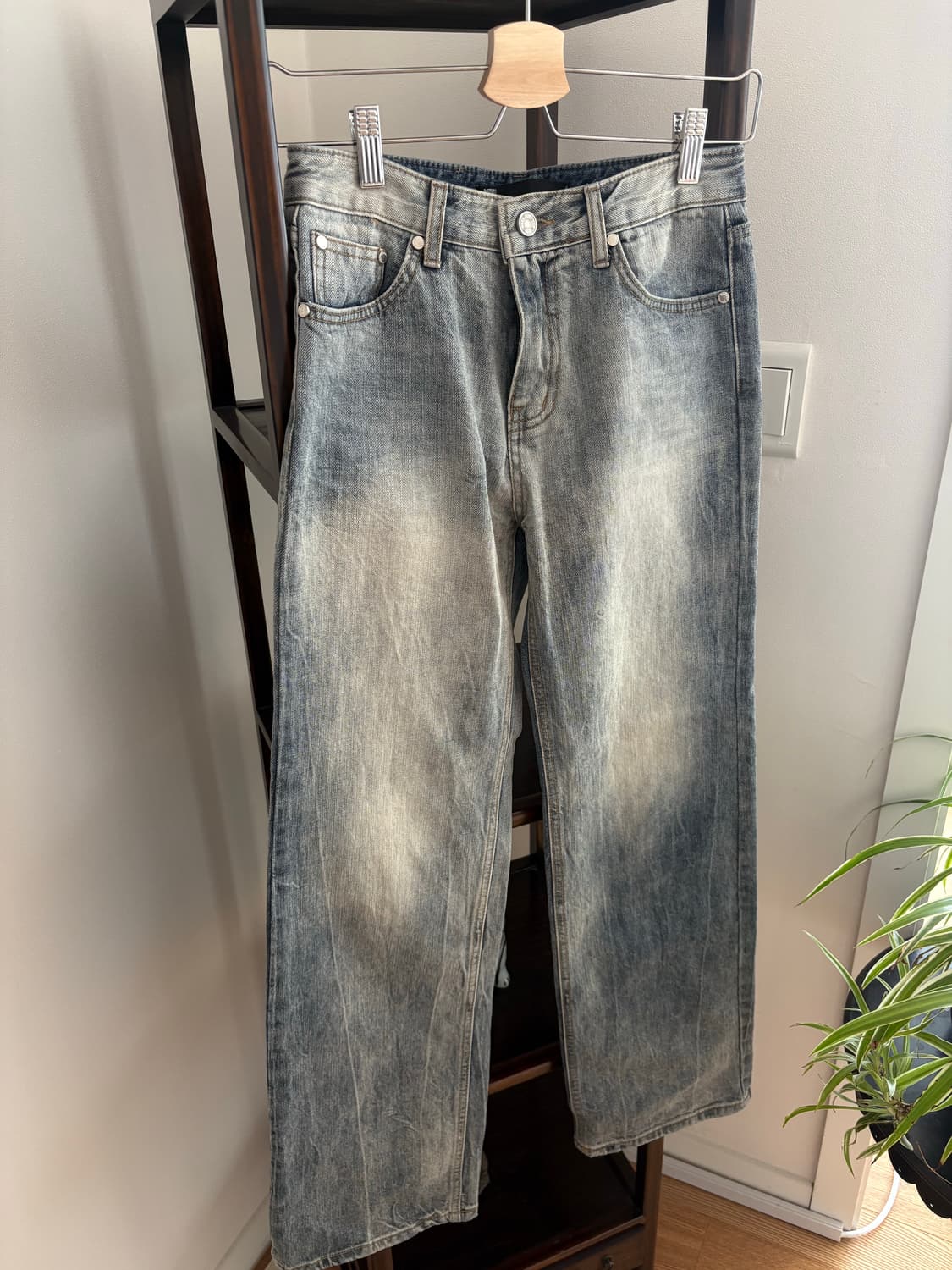 보헤미안서울 그레이 스카이 와이드 데님 팬츠 상품이미지1