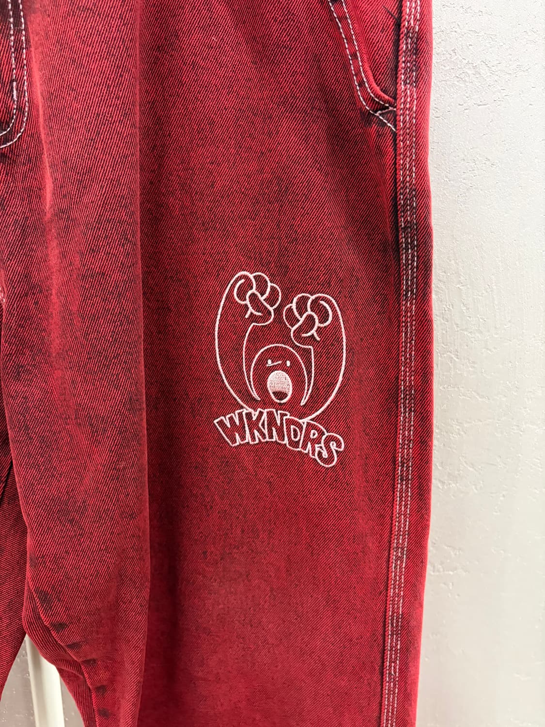 WKNDRS 레드 데님 팬츠 L 상품이미지3