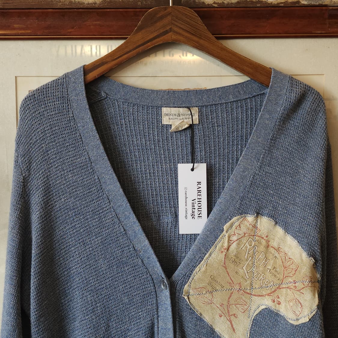 폴로 데님앤서플라이 패치워크 인디고 가디건 M 상품이미지4