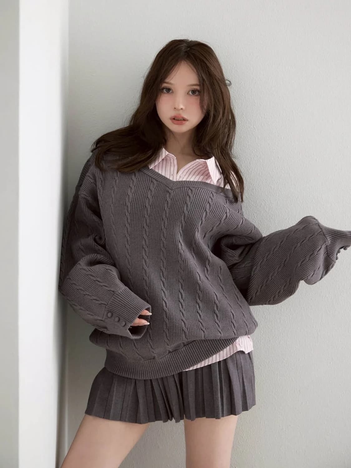 [새상품] 앤드마리 andmary 니트 셔츠 셋업 상품이미지2