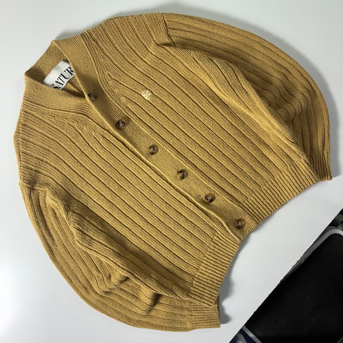 Satur 파로부클 카멜베이지 니트 가디건 상품이미지2