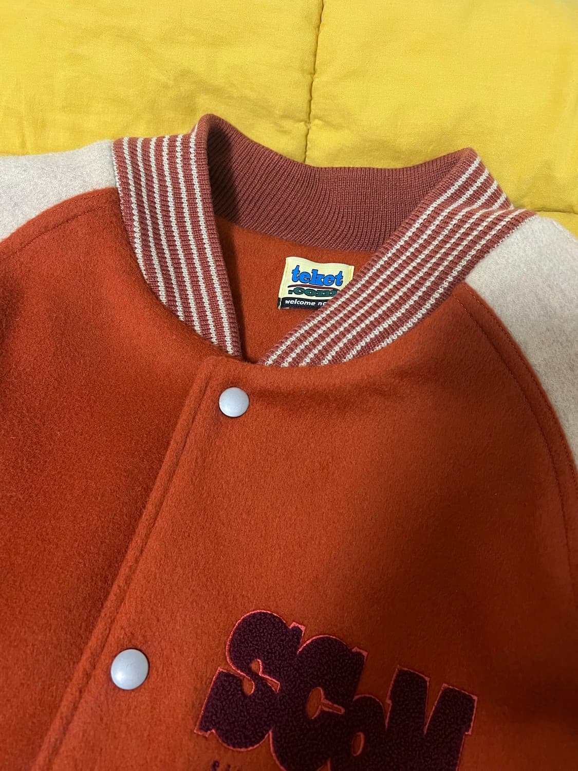 테켓 바시티 자켓 오렌지 상품이미지3