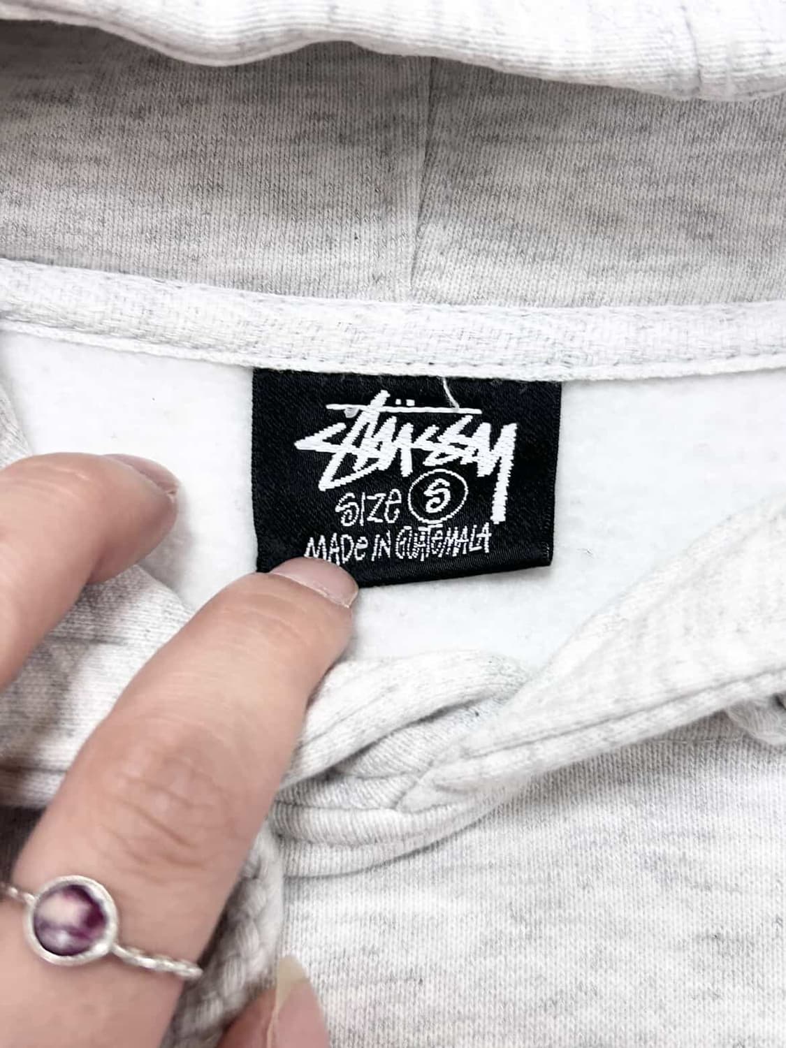 스투시 빅로고 멜란지그레이 후드 상품이미지8