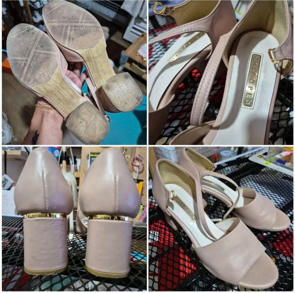 s급 미소페 245 끈조절 통굽 샌들 소가죽 10만구입 상품이미지5