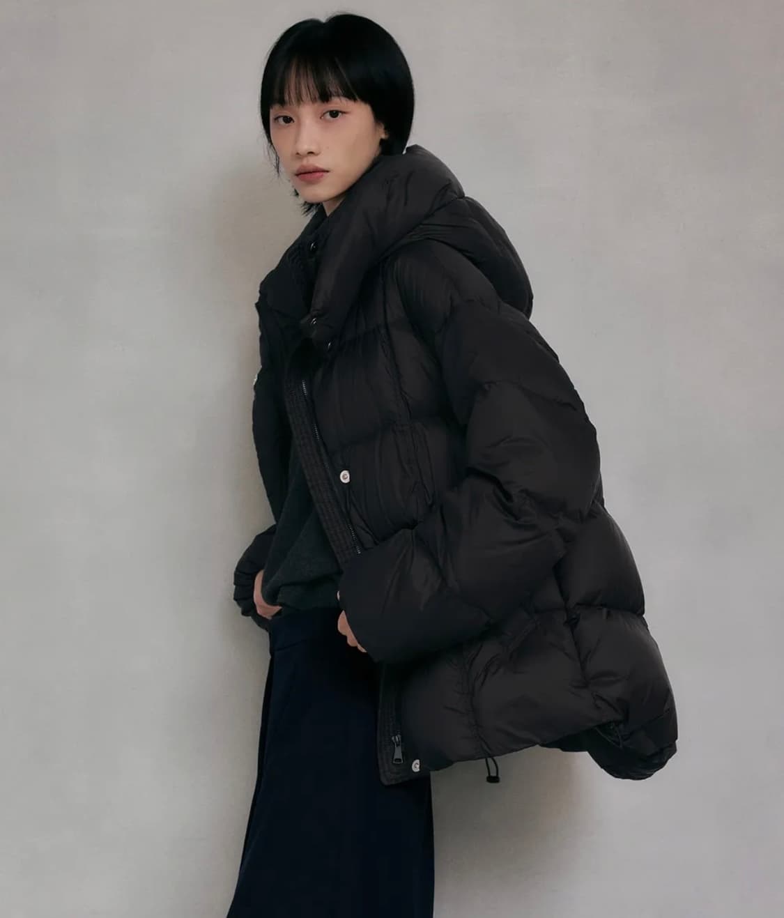 레프트서울 이지 웜 후디드 덕 다운 점퍼 블랙 상품이미지2