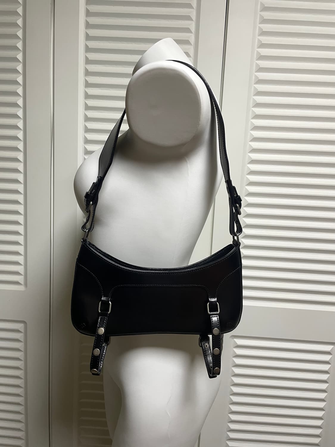 Open Yy Garter Belt Leather Bag Black 상품이미지2