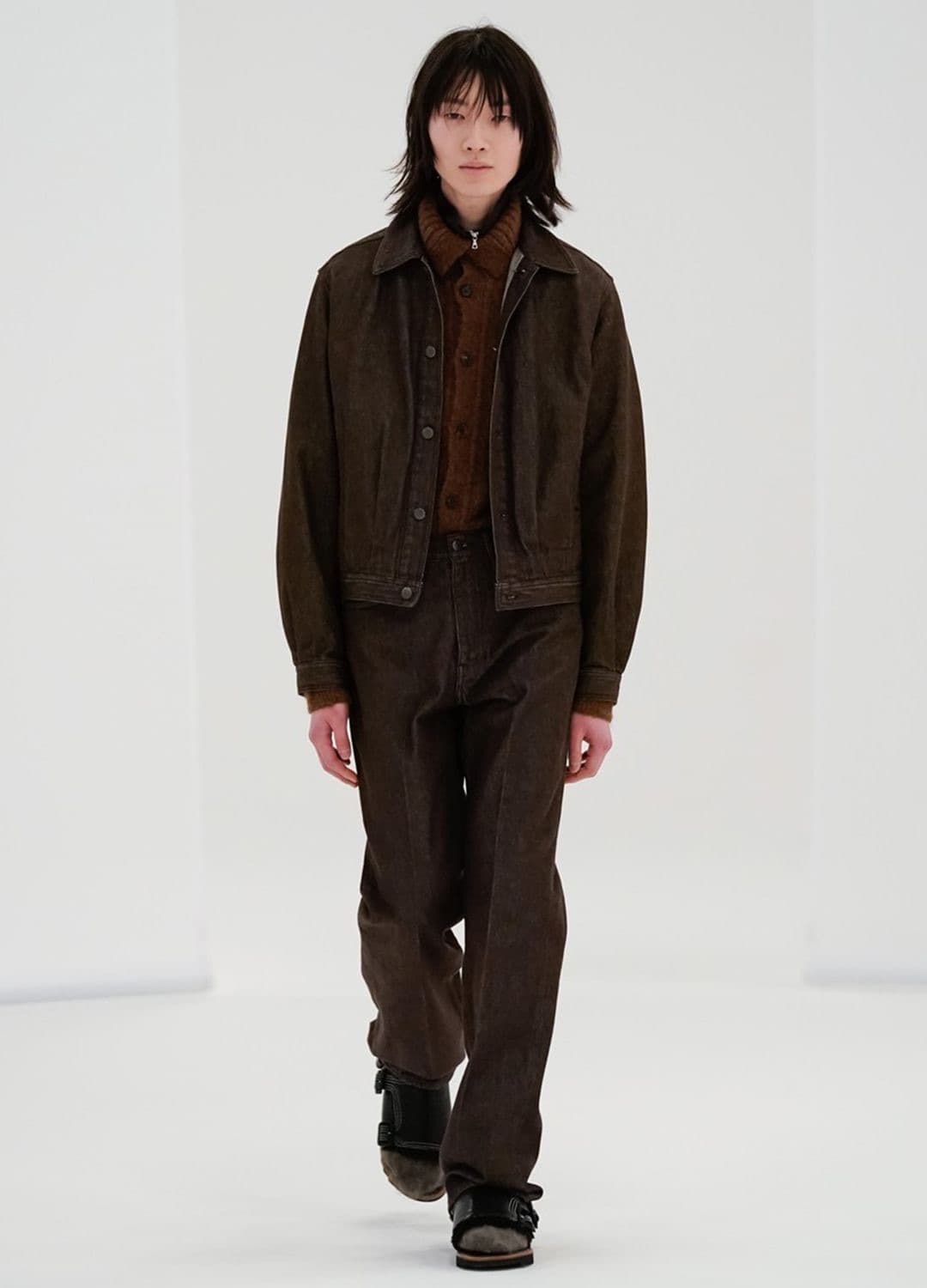 Auralee 하드 트위스트 데님팬츠 브라운 상품이미지6