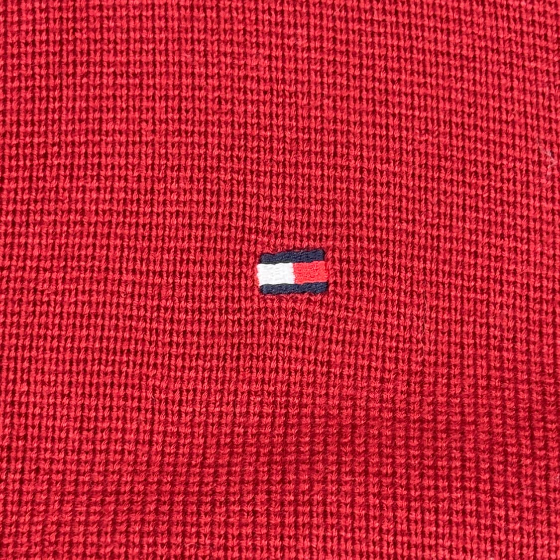 S) 타미힐피거 프리미엄코튼 니트 집업 레드 2way지퍼 상품이미지4