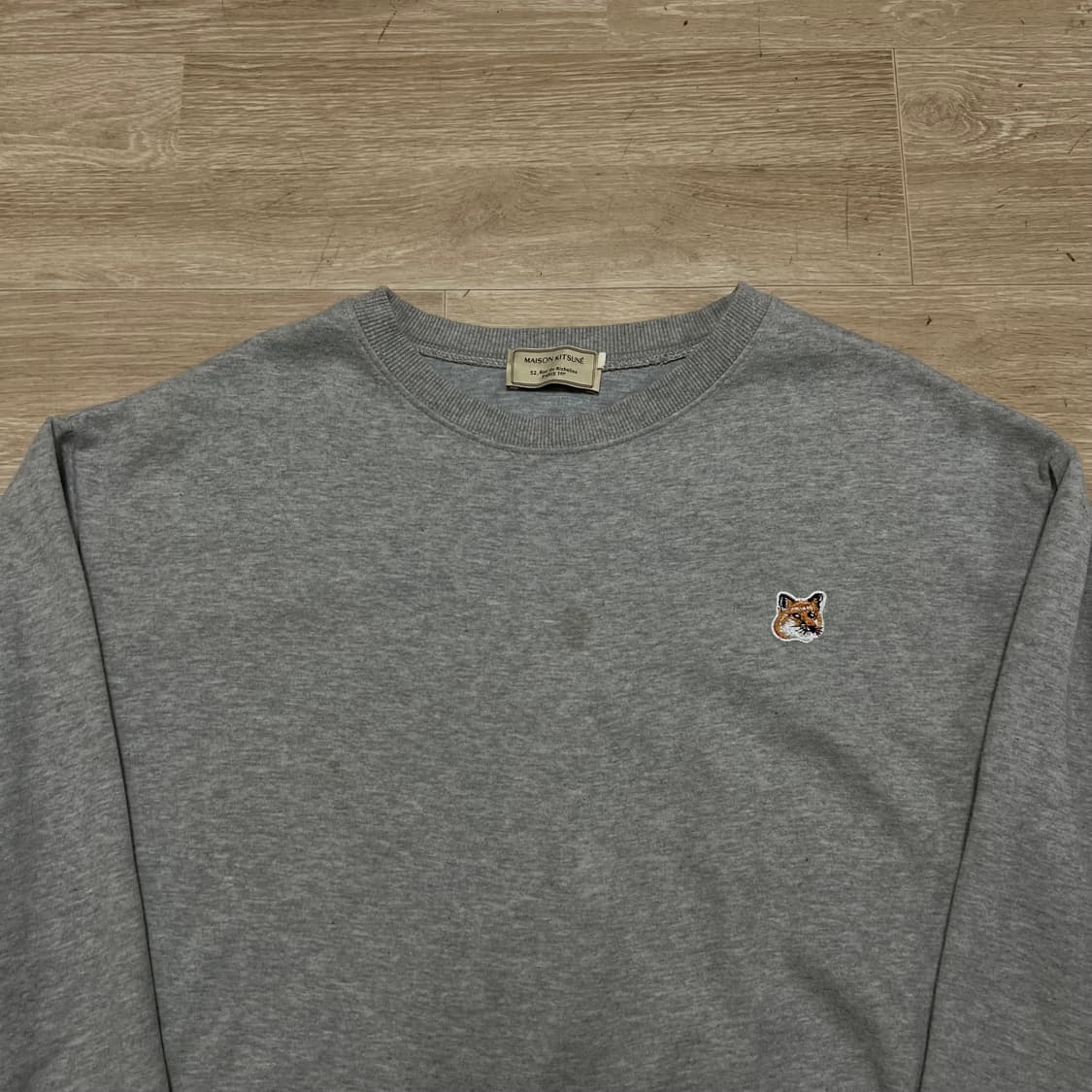 메종키츠네 키츠네 자수 로고 맨투맨 크루넥 티셔츠 [그레이] XL/105 상품이미지2