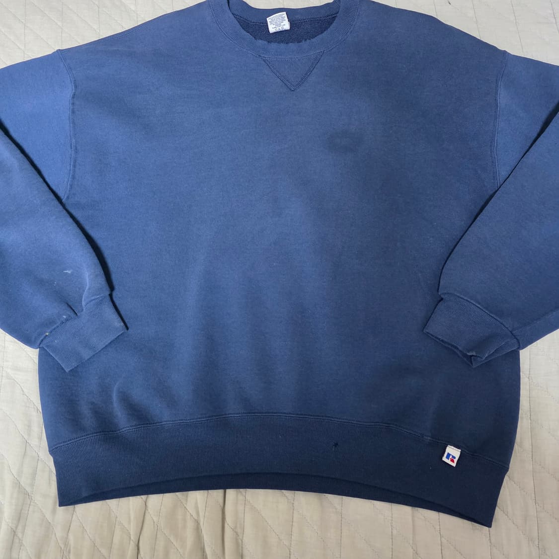 [XL] 90s 빈티지 러셀 네이비 더티 페이드 트래쉬드 맨투맨 스웻 상품이미지2
