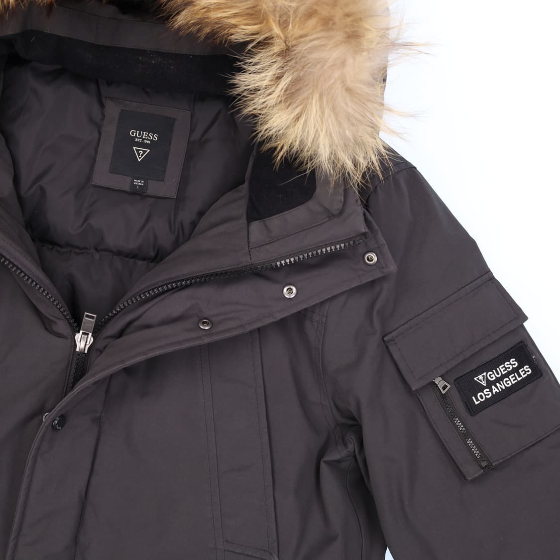 [L] 게스 너구리털 덕다운 패딩점퍼 1209 H1 상품이미지4