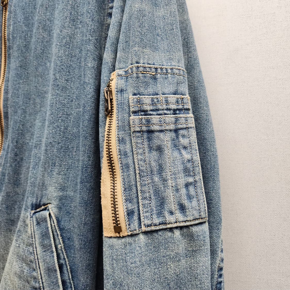 파르티멘토 빈티지 디스트로이드 워싱 데님 항공자켓 M(M)남여공용 상품이미지4