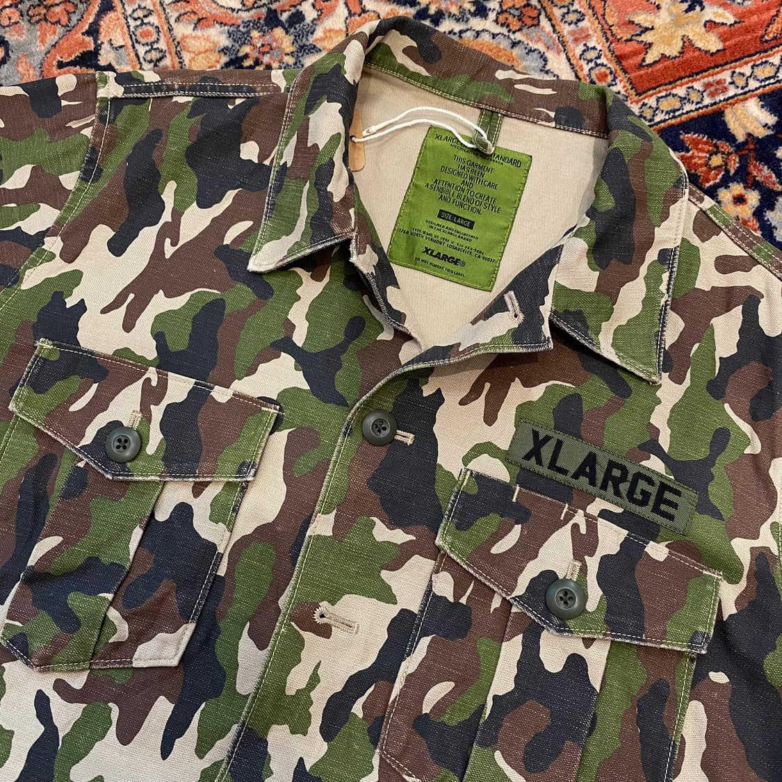 🌊X-large X Mickey Camo shirts (half sle 상품이미지4