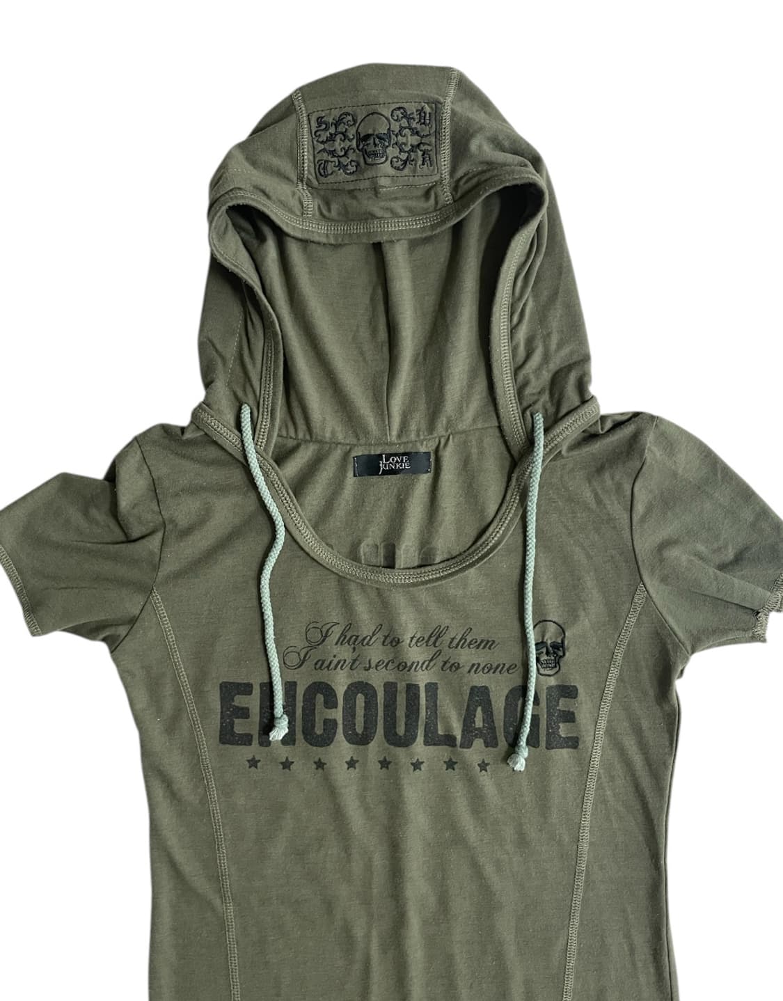 해골 펑크 반팔 후드 상품이미지2