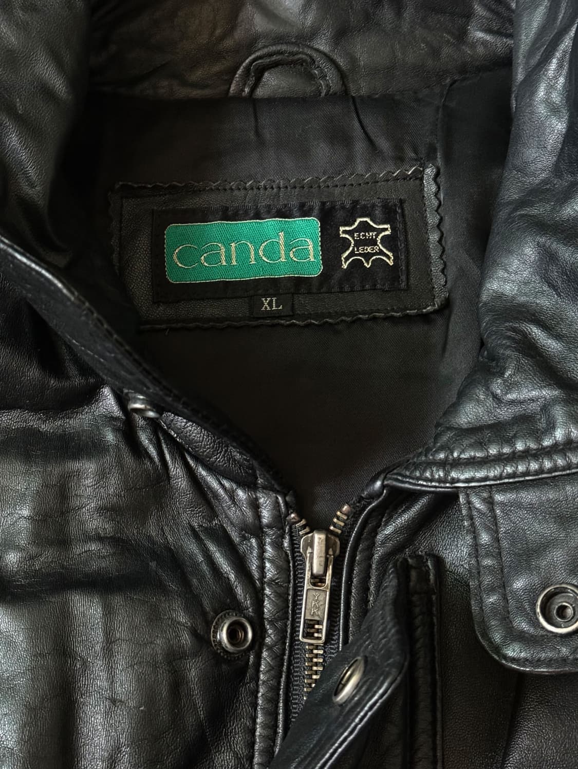 90s 블랙 쉽스킨 빈티지 봄버 레더 자켓 (105) 상품이미지3